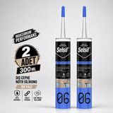 Sanplaza Selsil Beyaz Nötr Dış Cephe Silikonu 300 ml Uv Dayanımlı Cam Pvc Beton Derz Dolgu Mastiği - 2 Adet