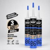 Sanplaza Selsil Beyaz Nötr Dış Cephe Silikonu 300 ml Uv Dayanımlı Cam Pvc Beton Derz Dolgu Mastiği - 3 Adet