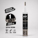 Sanplaza Selsil Şeffaf Genel Amaçlı Silikon 280 gr Cam PVC Seramik Banyo Mutfak Sızdırmazlık Dolgu