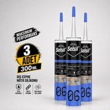 Sanplaza Selsil Şeffaf Nötr Dış Cephe Silikonu 300 ml Uv Dayanımlı Cam Pvc Beton Derz Dolgu Mastiği - 3 Adet