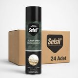 Sanplaza Selsil Silikon Sprey 500 ml Şeffaf Yağlayıcı Su İtici ve Ses Önleyici Bakım Spreyi 24 Adet