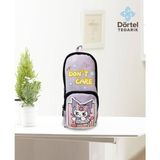 Sanrio Baskılı Kuromi My Melody Kırtasiye Kutusu Karikatür Mor Kalem Kutusu Büyük Kapasite