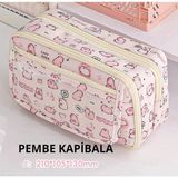 Sanrio Capybara Desenli Büyük Kapasiteli Kalem Kutu Kapibara Kalemlik - 6GA-Pembe