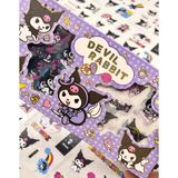 Sanrio Karakter Kuromi 20 Yaprak Pet Sticker 20 Yaprak Kağıt Sticker/214 Adet/40 Yaprak Mor Kutu Sticker Set/Etiket/Çıkartma