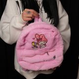 Sanrio Kawai Karrakterleri Hello Kitty -Melody -Kuromi Peluş Sırt Çantası - Pembe
