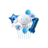 Sanrio Kuromi Cinnamon 1 Yaş Balon Set Anime Hello Kitty Kuromi Cinnamon Konsept Doğum Günü Balon