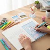 Sanrio Lisanslı Cinnamoroll Renkli Yaz Serisi Sert Kapak Kareli Sallantılı Not Defteri ve Sticker Seti – 80 Sayfa 17.4 Cm