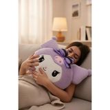 SANRIO Lisanslı Kuromi Yastık 40 Cm – Mor Şekilli Yumuşak Dekoratif