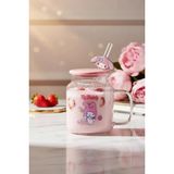 Sanrio Lisanslı My Melody Kapaklı ve Pipetli Cam Şişe – Figürlü Borosilikat Cam Kupa 450 Ml