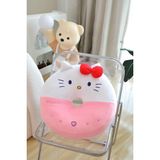 Sanrio Lisanslı Yuvarlak Peluş Yastık - Hello Kitty