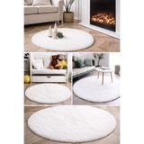 SANRUGS Home & Living Peluş Kaymaz Taban Makinede Yıkanılır Pofuduk Halı Antre Oturma Odası Tuvalet Banyo Daire Halı Oval