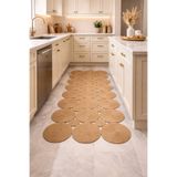 SANRUGS Home & Living Yıkanabilir ve Doğal İplerle El Örmesi Jüt Hasır Kilim Halı Mutfak Antre Banyo Balkon Teras