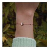 Şans Nalı Figürlü Zirkon Taşlı Mine İşli Rose Gold Kaplama Gümüş Bileklik