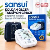 Sansui Koldan Ölçer Tansiyon Aleti ARM-30E+ Hafızalı Üst Kol Ölçüm - Beyaz