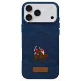 Santa Barbara Polo Racquet Club İphone 17 Pro İçin Kılıf Yolanda Manyetik Şarja Uyumlu İşlemeli Dokuma Görünümlü Kapak