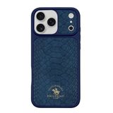 Santa Barbara Polo Racquet Club iPhone 17 Pro Kılıf Pu Deri Timsah Tasarım Business Knight Kapak Lacivert