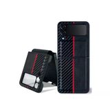 Santa Barbara Polo Racquet Club Samsung Galaxy Z Flip 4 Kılıf Pu Deri Karbon Dizayn Hazel Kapak