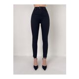 SANTA BELLA Nantes Siyah Yüksek Bel Dar Paça Süper Skinny Jean Kadın Kot Pantolon