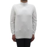 Santa Fistan Store Erkek Beyaz Düz Spor Kesim Normal Kalıp Yarım Balıkçı Yaka Kışlık Kazak