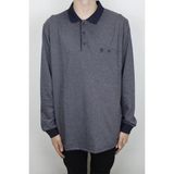 Santa Fistan Store Erkek Çizgili Klasik Kesim Rahat Kalıp Polo Yaka Tek Cep Battal Kışlık Kazak - Gri - 4XL