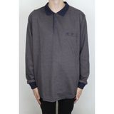 Santa Fistan Store Erkek Çizgili Klasik Kesim Rahat Kalıp Polo Yaka Tek Cep Battal Kışlık Kazak - Kahverengi - 4XL