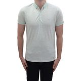 Santa Fistan Store Erkek Çizgili Spor Kesim Dar Kalıp Cepsiz Polo Yaka T-Shirt - Yeşil - 2XL