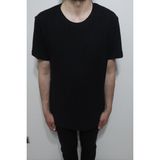 Santa Fistan Store Erkek Çizgili Spor Kesim Rahat Kalıp Bisiklet Yaka T-Shirt - Siyah - XL