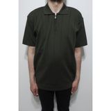 Santa Fistan Store Erkek Çizgili Spor Kesim Rahat Kalıp Polo Yaka Battal Triko T-Shirt - Haki Yeşil - 3XL