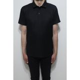 Santa Fistan Store Erkek Çizgili Spor Kesim Rahat Kalıp Polo Yaka T-Shirt - Siyah - XL