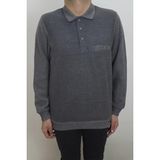 Santa Fistan Store Erkek Desenli Klasik Kesim Rahat Kalıp Polo Yaka Tek Cepli Kışlık Kazak - Gri - 2XL