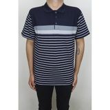 Santa Fistan Store Erkek Desenli Klasik Kesim Rahat Kalıp Polo Yaka Tişört - Lacivert - Gri - XL