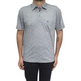 Santa Fistan Store Erkek Desenli Klasik Kesim Rahat Kalıp Tek Cepli Gömlek Yaka T-Shirt - Gri