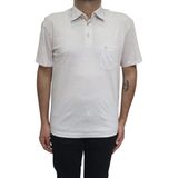 Santa Fistan Store Erkek Desenli Klasik Kesim Rahat Kalıp Tek Cepli Gömlek Yaka T-Shirt - Krem - 2XL