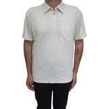Santa Fistan Store Erkek Desenli Klasik Kesim Rahat Kalıp Tek Cepli Gömlek Yaka T-Shirt - Yeşil