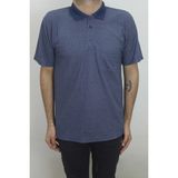 Santa Fistan Store Erkek Desenli Klasik Kesim Rahat Kalıp Tek Cepli Polo Yaka Tişört - 2XL - İndigo