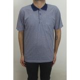 Santa Fistan Store Erkek Desenli Klasik Kesim Rahat Kalıp Tek Cepli Polo Yaka Tişört - Lacivert - XL