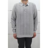 Santa Fistan Store Erkek Desenli Spor Kesim Normal Kalıp Polo Yaka Selanik Kumaşlı Kışlık Kazak - Gri - 2XL