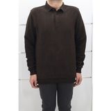 Santa Fistan Store Erkek Desenli Spor Kesim Normal Kalıp Polo Yaka Selanik Kumaşlı Kışlık Kazak - Kahverengi - 3XL