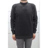 Santa Fistan Store Erkek Desenli Spor Kesim Rahat Kalıp Yarım Balıkçı Yaka Kışlık Yünlü Kazak - Füme - XL