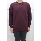 Santa Fistan Store Erkek Düz Klasik Kesim Rahat Kalıp Polo Yaka Selanik Kumaşlı Kışlık Kazak - Bordo - XL