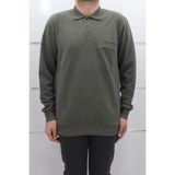 Santa Fistan Store Erkek Düz Klasik Kesim Rahat Kalıp Polo Yaka Tek Cepli Selanik Kumaşlı Kışlık Kazak - Haki Yeşil