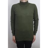 Santa Fistan Store Erkek Haki Yeşil Düz Spor Kesim Normal Kalıp Yarım Balıkçı Yaka Kışlık Kazak - 2XL