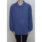 Santa Fistan Store Erkek Indigo Klasik Kesim Rahat Kalıp Polo Yaka Tek Cepli Kışlık Battal Selanik Kazak - İndigo - 3XL