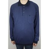 Santa Fistan Store Erkek Klasik Kesim Rahat Kalıp Polo Yaka Tek Cepli Battal Kışlık Kazak - Lacivert - 4XL