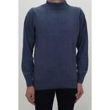 Santa Fistan Store Erkek Rahat Kesim Yarım Balıkçı Yaka Kışlık Ince Çelik Örgü Yün Kazak - İndigo - 2XL