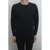Santa Fistan Store Erkek Siyah Düz Spor Kesim Normal Kalıp Bisiklet Yaka Uzun Kollu Body - XL