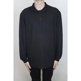Santa Fistan Store Erkek Siyah Klasik Kesim Rahat Kalıp Polo Yaka Tek Cepli Kışlık Battal Ince Kazak - 4XL