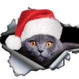 Santa şapka Komik Kedi etiket Araba Sticker 18CM,