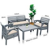 Santana 2+1+1 Bahçe Balkon Teras Veranda Oturma Grubu Sehpalı Koltuk Seti - Antrasit