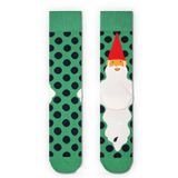Santa'nin (Noel Baba) Sakalı Tasarım Çorap - Yılbaşı Temalı Eğlenceli Kırmızı Beyaz Pamuklu Çorap - Yeni Yıl Hediyesi, Yumuşak ve Konforlu Unisex Soket Çorap